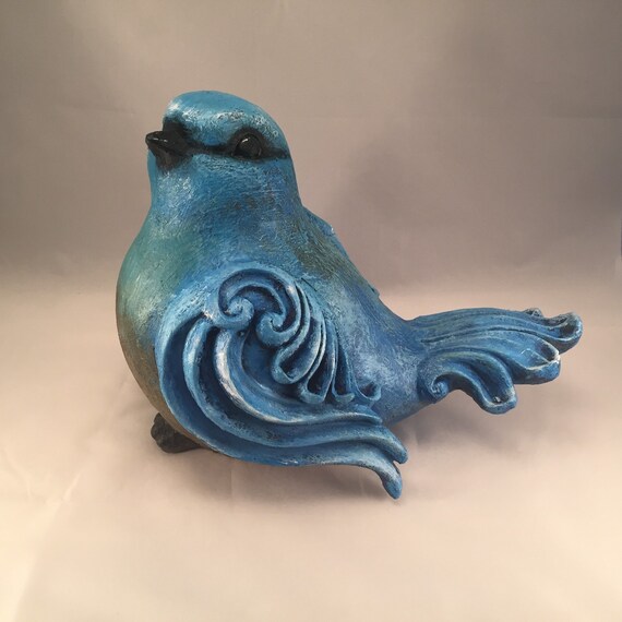 Blue Bird Statue Outdoor Garden Bluebird Hand by MiEclecticThings