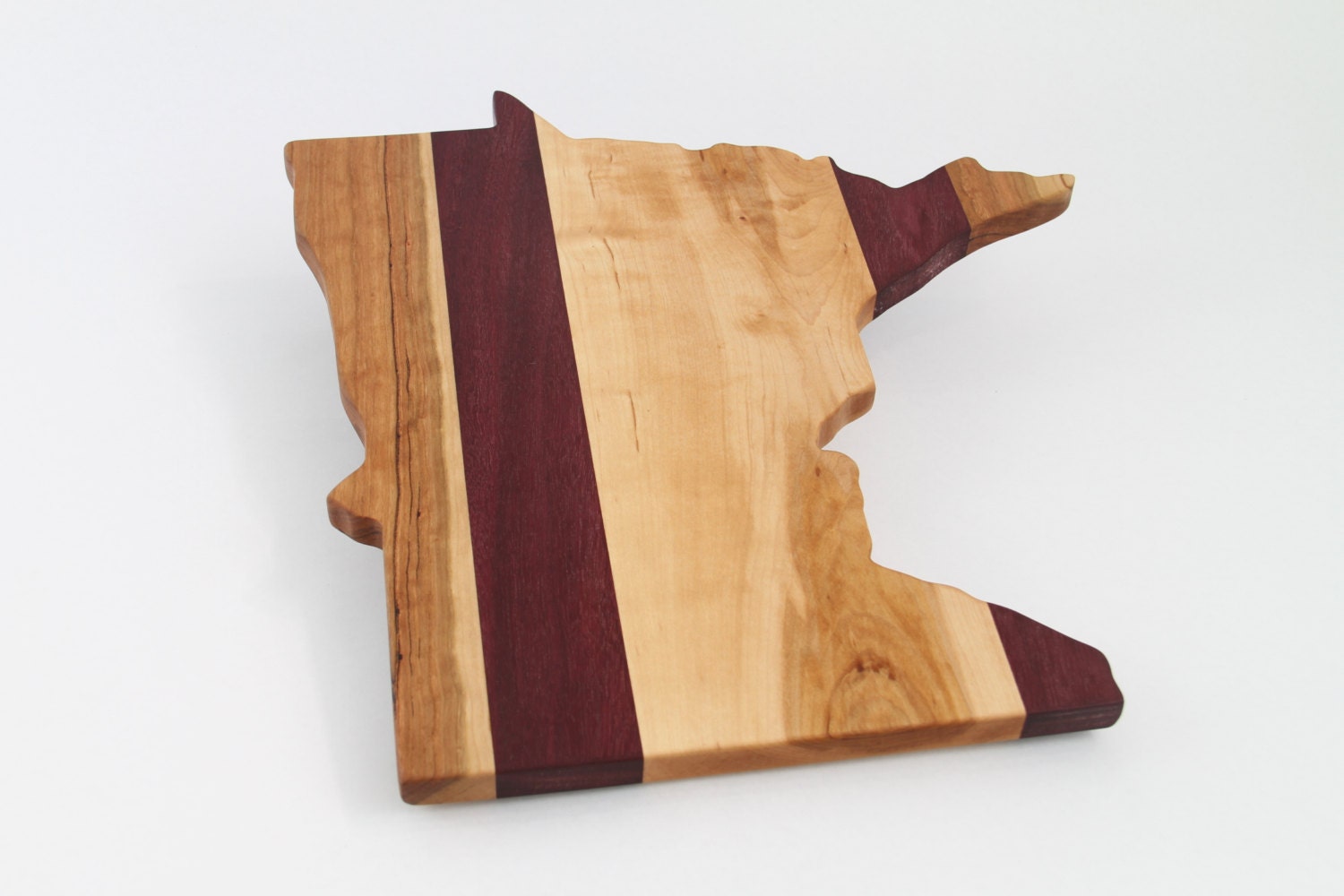 Handcrafted Wood Minnesota Cheese/Cutting Board. Purple & or