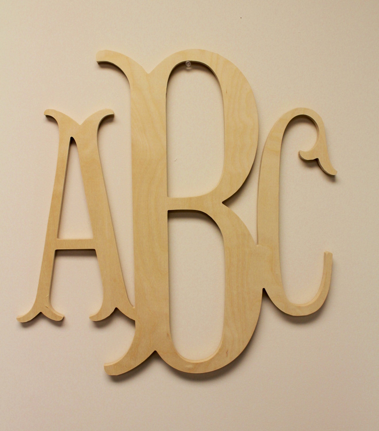 Wooden Monogram Unpainted Wood Monogram Wood Letters