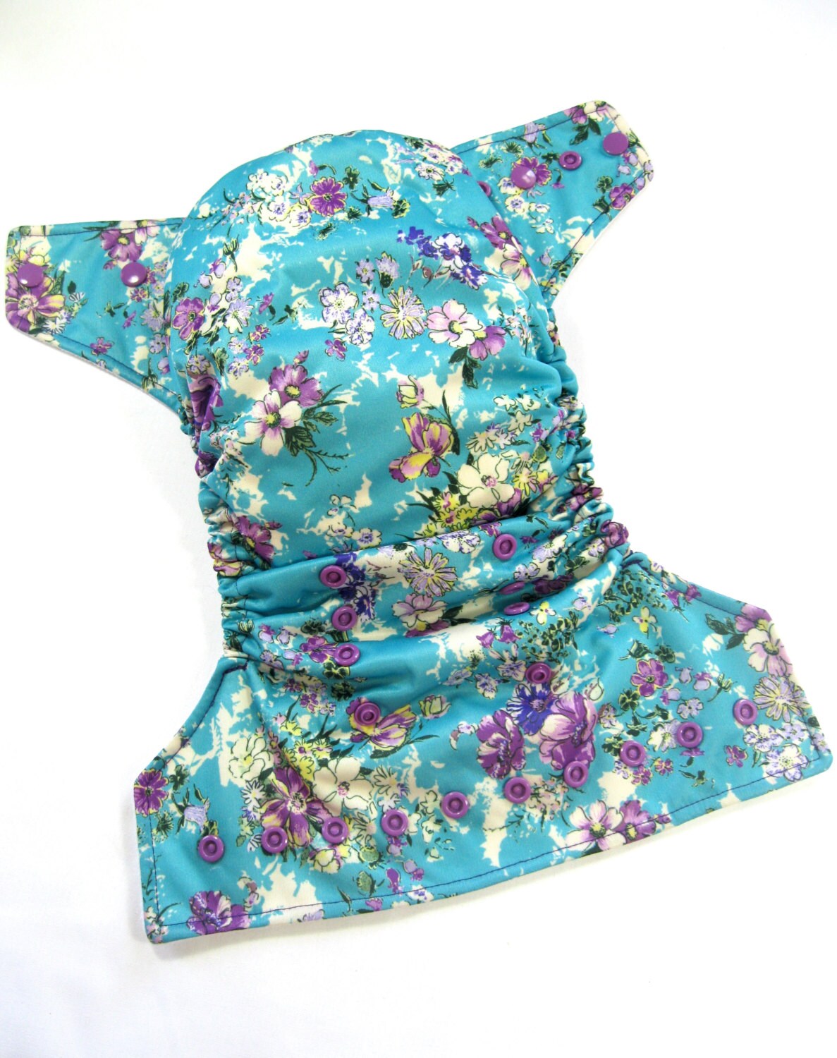 Blue Flower Cloth Diaper Pocket Diaper One Size Diaper