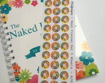 AJ6D408, Meal Planner Eat 5 wheels, Planner stickers.
