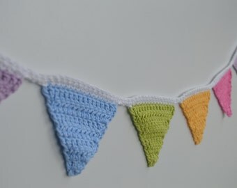 Handmade Rainbow Crochet Bunting