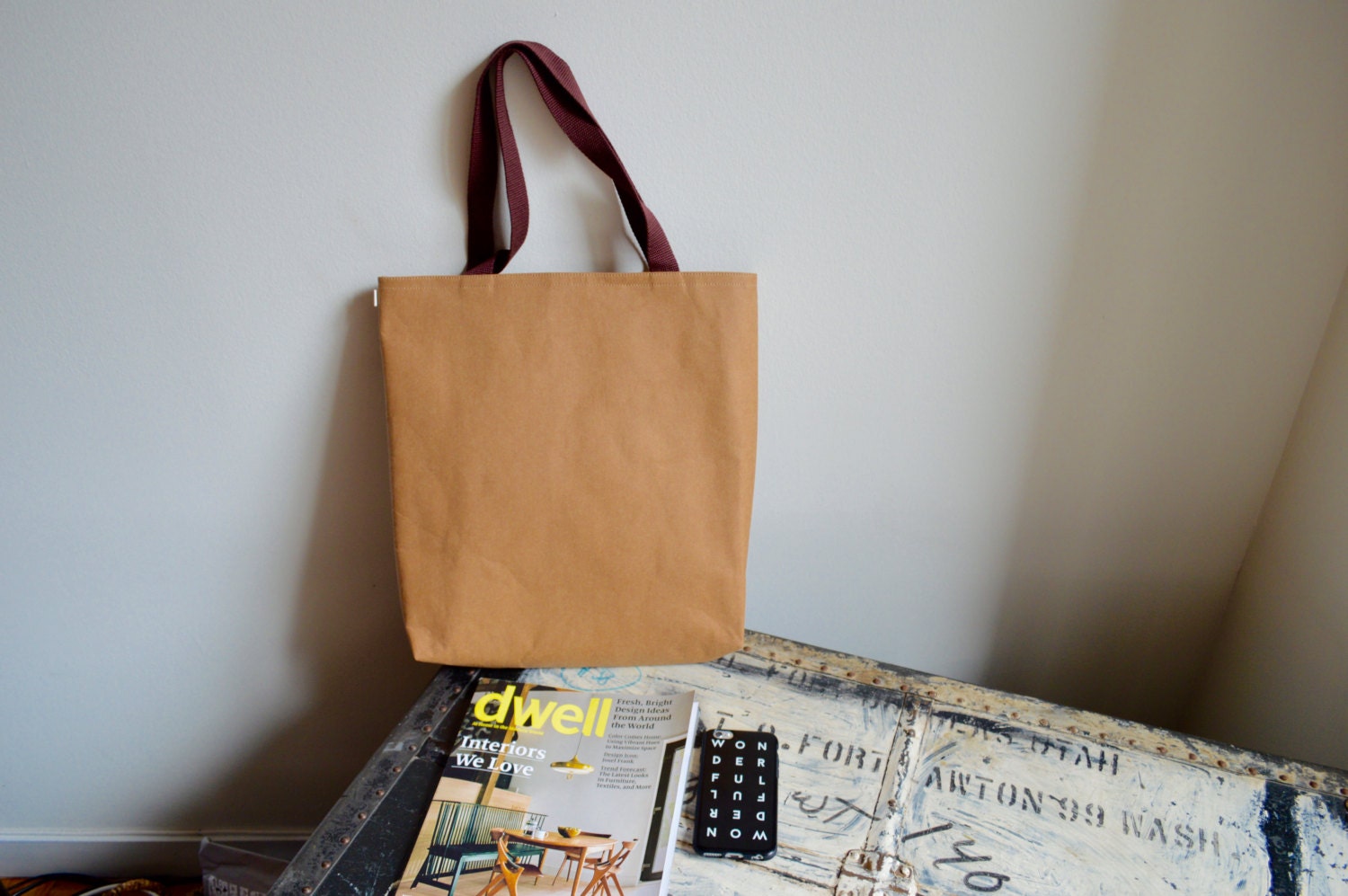 Washable Kraft Paper Tote Bag/ Hand Bag Environmental