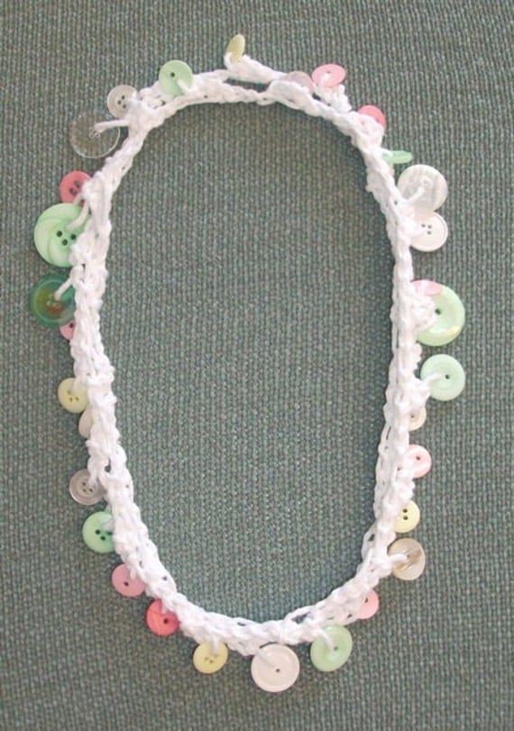Crochet button necklace Crochet necklace by ...