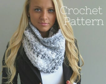 Crochet PATTERN, Crochet scarf pattern, Crochet cowl pattern, DIY women's scarf, Beginner pattern, chunky cowl pattern, - The Oscar Cowl
