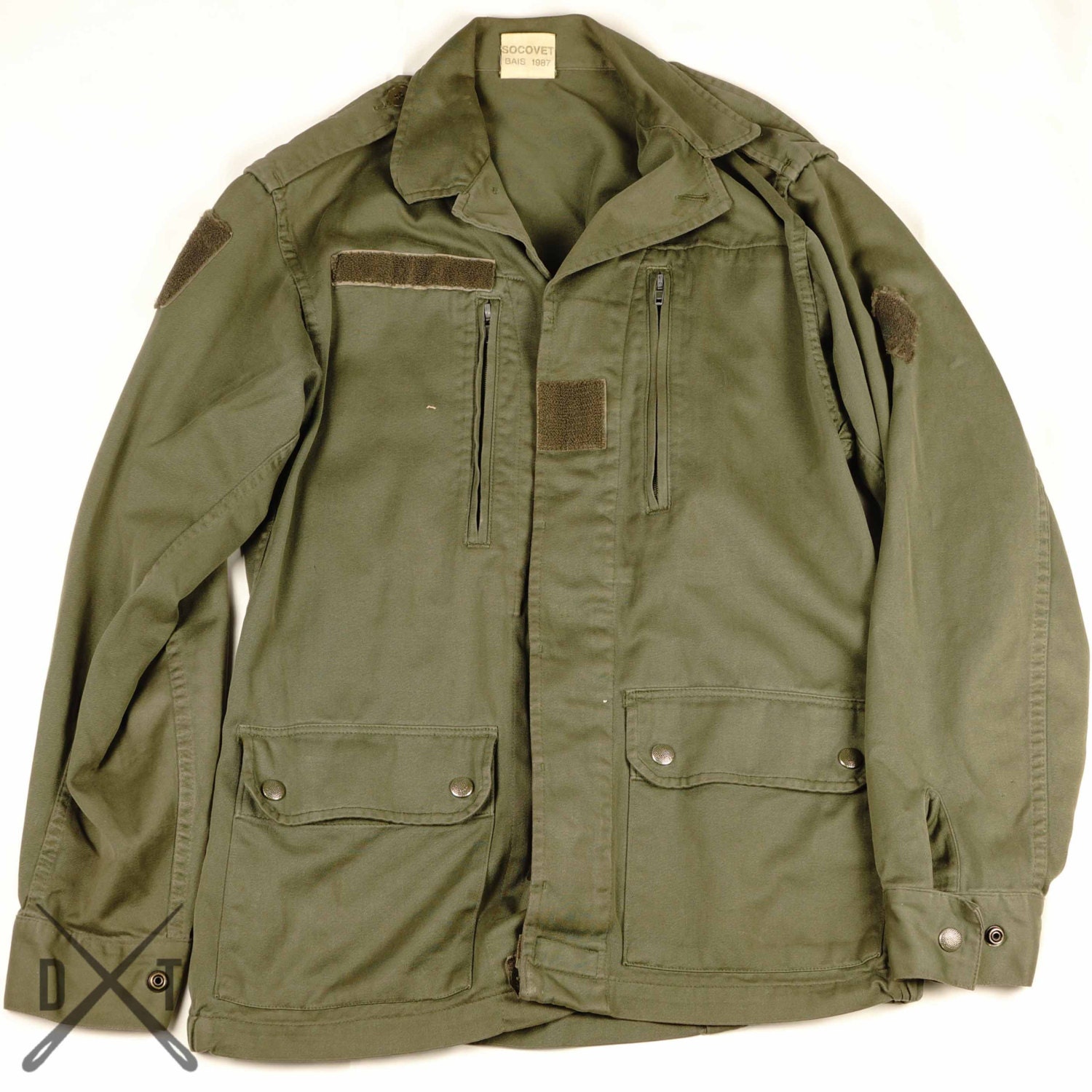 Socovet Bais 1987 Vintage French Military Jacket Mens Medium