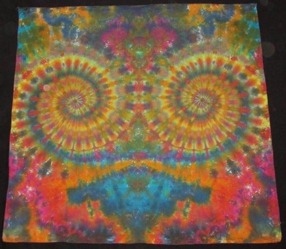 Double Spiral Tie Dye Tapestry Approx. 4' 9 X by TieDyeTapestryArt