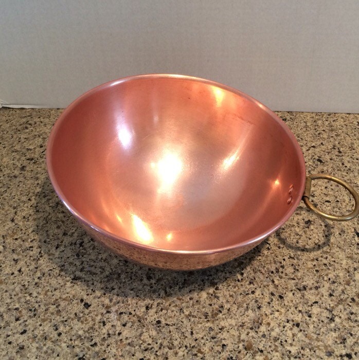 Solid Copper Bowl from Portugal 9.25 diameter for