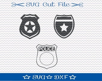 Badge SVG Cut File / Cut File for Silhouette / Police Badge SVG / Police Officer Badge svg / Fireman Badge svgg