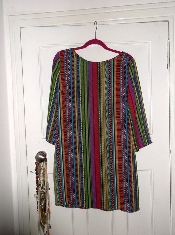 Items similar to 70's Inspired Multicolored Dress on Etsy