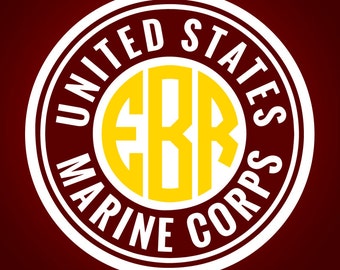United States Marine Corps Monogram Frame Cutting Files | Svg, Eps, Dxf, Png for Cricut & Silhouette | Semper Fi Vector | Devil Dawgs