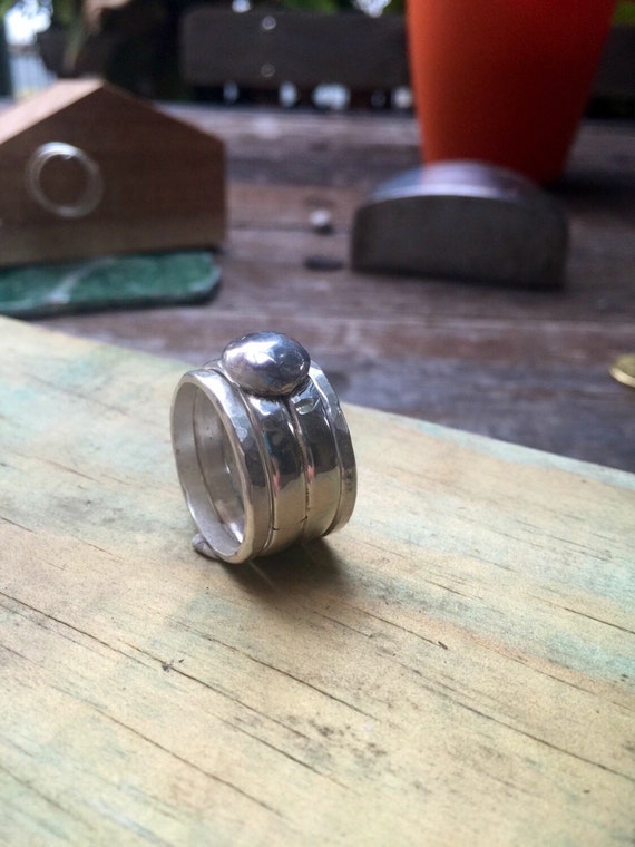 mens chunky silver rings