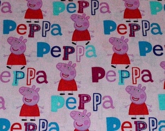 PEPPA PIG FABRIC / 1/2 Yard For Quilting / Pink / Cotton