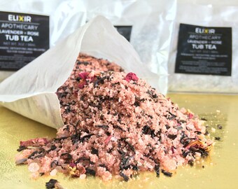 Tub Teas - Lavender Rose Tub Teas - Gifts for Her - Rose Tub Tea - Pink Tub Tea - Bath Salts - Epsom Salts - Rose Epsom Salts - Bath Soak