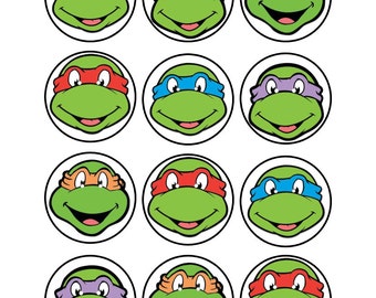 Items similar to Ninja Turtle Cupcake Toppers Printables, TMNT Birthday ...