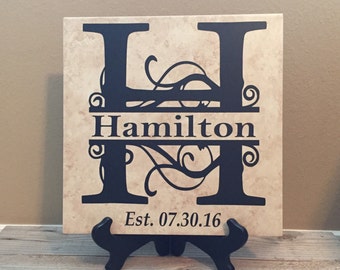 Decorative Tiles, Wedding Gifts, Anniversary Gifts, Family Name Sign, Family, Name Sign, Name Plate, Name Plaque, Established Sign,
