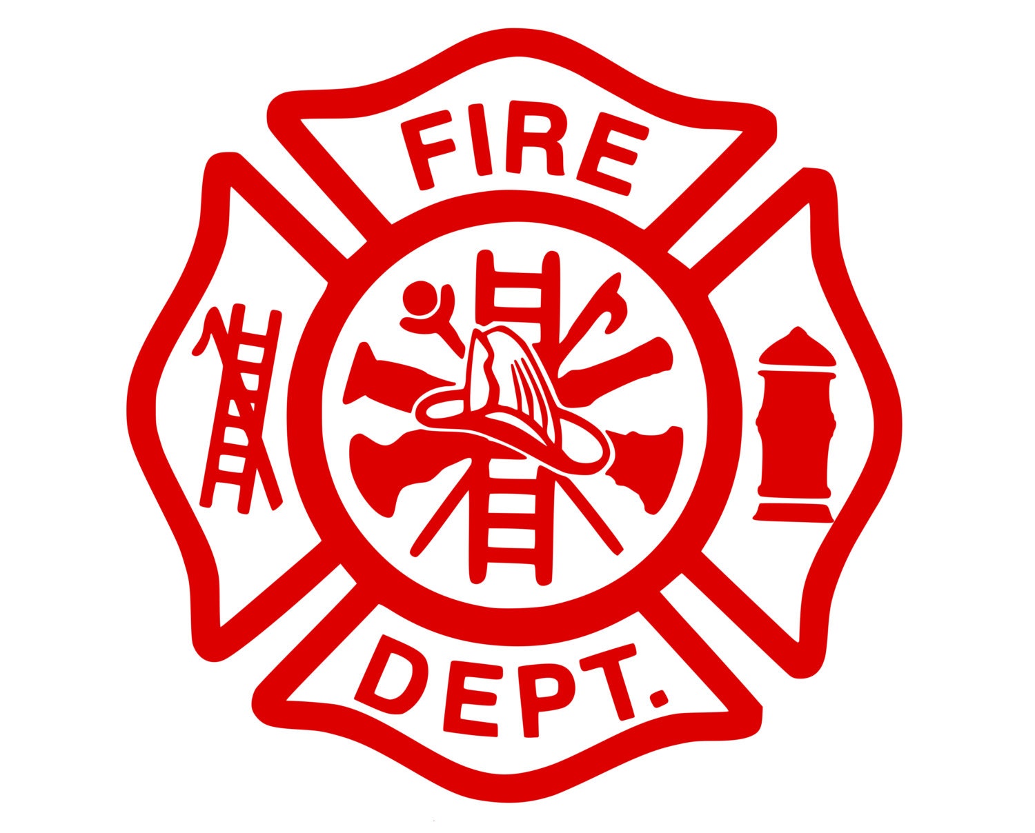 Fire Department Fire Fighter Logo Outdoor Vinyl Silhouette