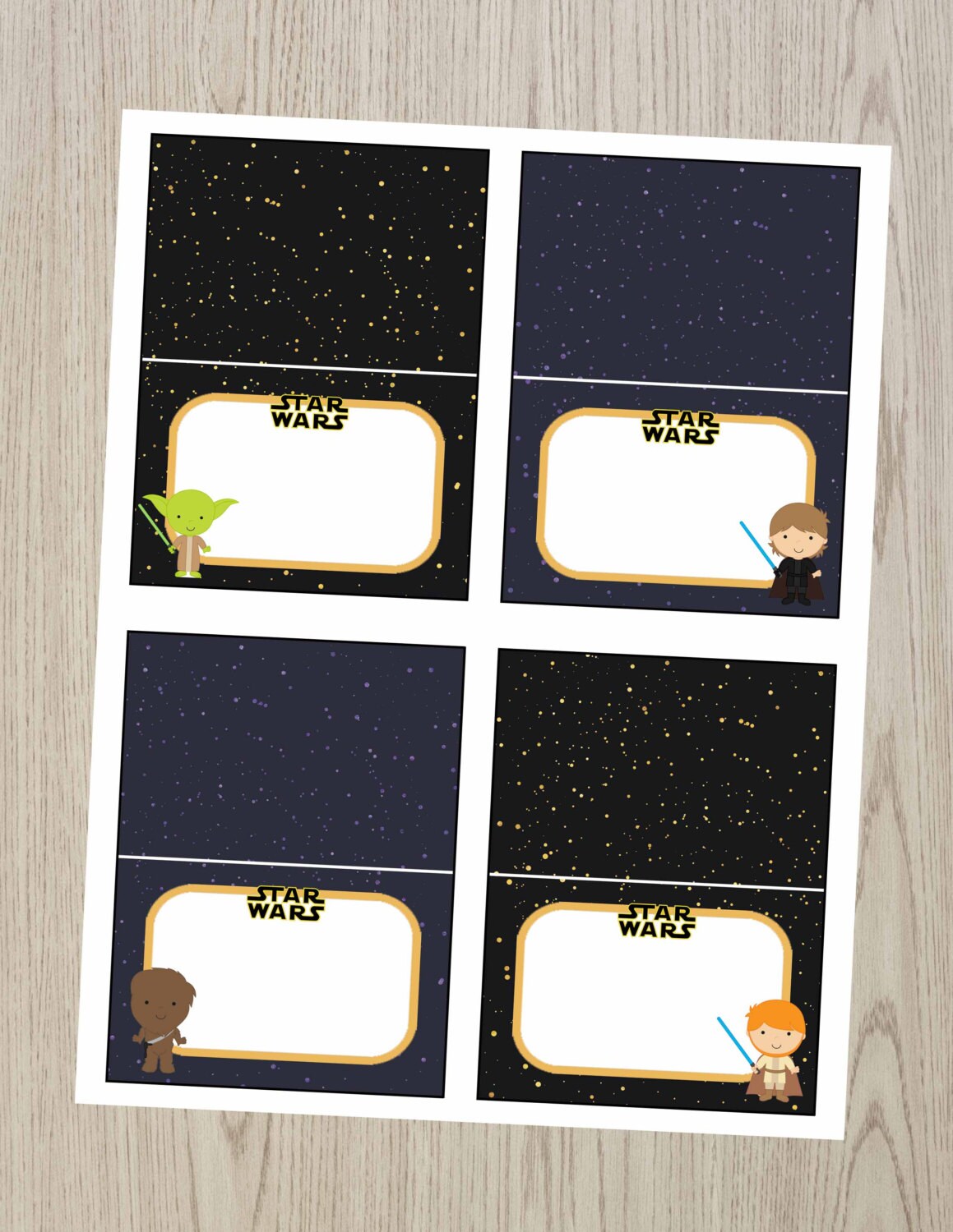 Free Printable Blank Star Wars Food Labels