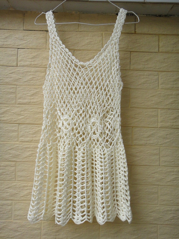 Crochet Short Beach Dress Swim Cover Up