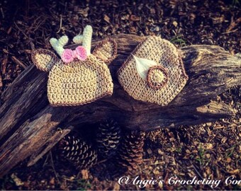Baby Deer Outfit, Newborn Baby Boy and Girl Deer Diaper Cover Set, Baby Deer Photo Prop, Crochet Baby Deer Set, Baby Deer Costume