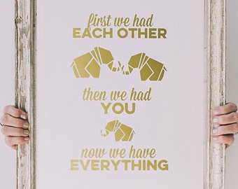 Elephant wall decal - First we had each other - Wall Decal - Geometric