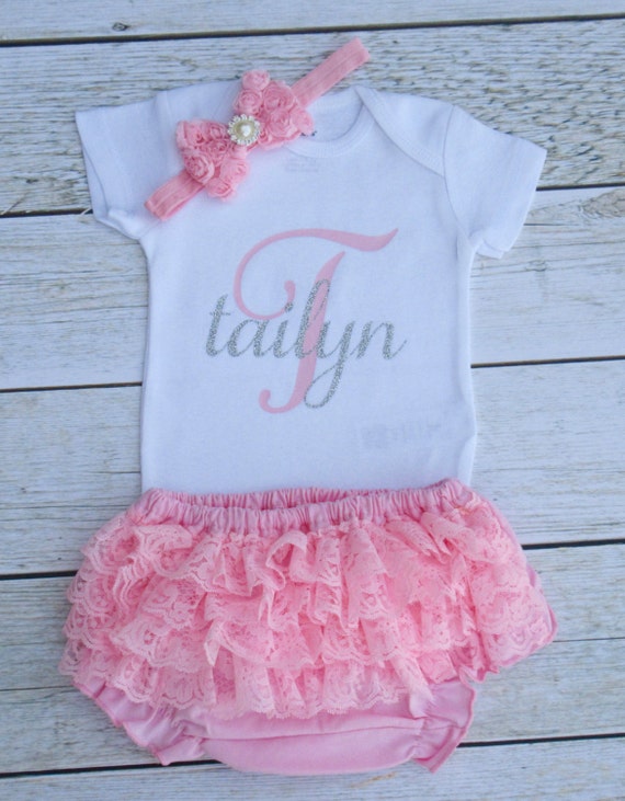 Personalized Baby Girl clothes Pink by SimplySwankyDesigns on Etsy