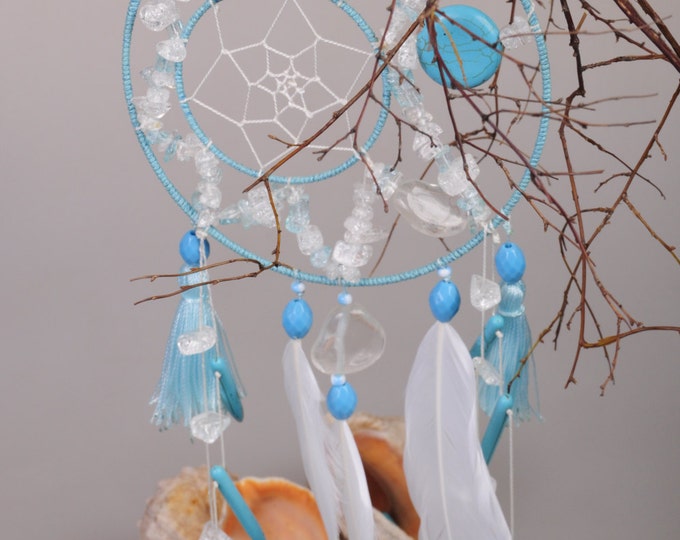 Dreamcatcher Blue Dream сatcher gift idea blue dreamcatchers boho blue dreamcatcher wall handmade gift blue decor Christmas New Year gift