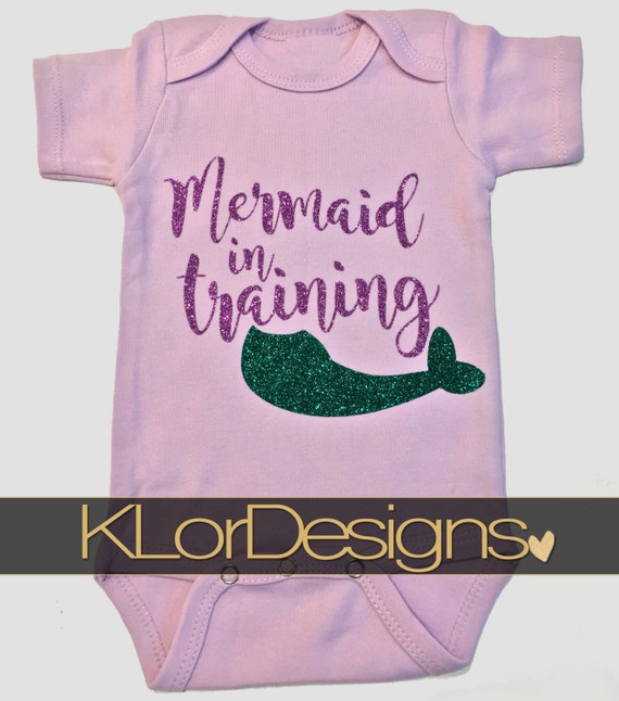Baby Girl onesie Mermaid in Training onesie Summer Onesie
