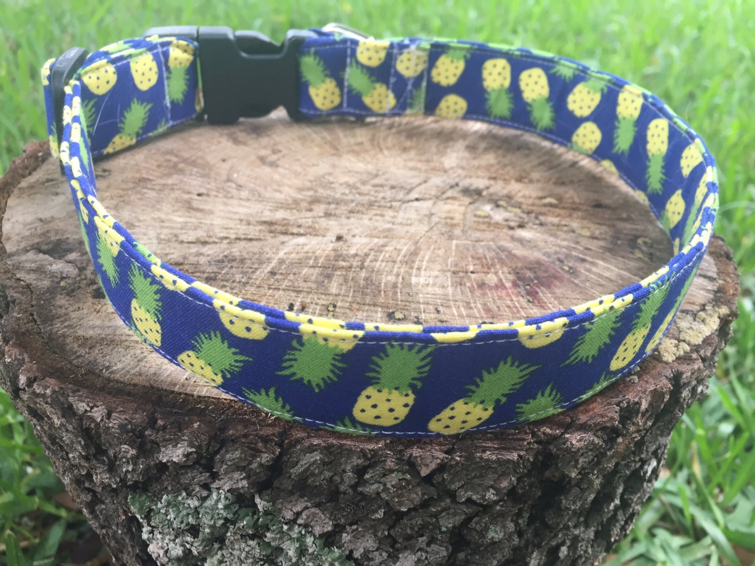 Pineapple Dog Collar Preppy Pineapple Dog by LLDPetBoutique