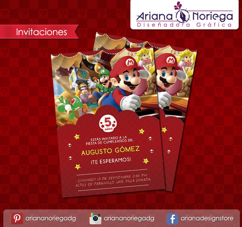 mario party printable invitation by arianadesignstore on etsy
