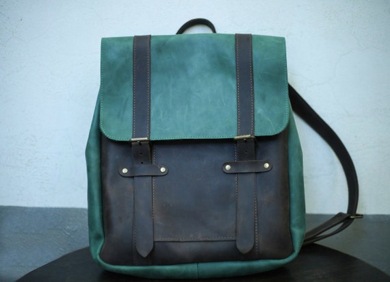 Leather backpack mens backpack leather back pack leather