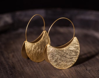 African golden earrings, golden dangle earrings, minimalist hoop earrings, african jewelry, big hoop earrings, Sterling silver hoops