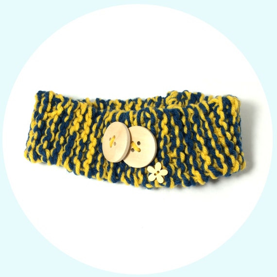 yellow and blue headband