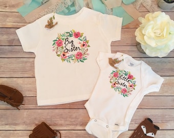 Big Sister Little Sister Outfits, Big Sister Shirt, Little Sister Onesie®, Cute Baby Clothes, Baby Girl Clothes, Sister Gifts, Family Shirts