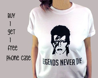 David Bowie Legend Never Die David Bowie T-shirt David Bowie unisex T-shirt Ziggy Stardust Bowie Unisex Shirt Rock Shirt Gift Tshirt