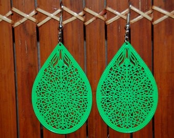 Earrings ' original green filigree earrings