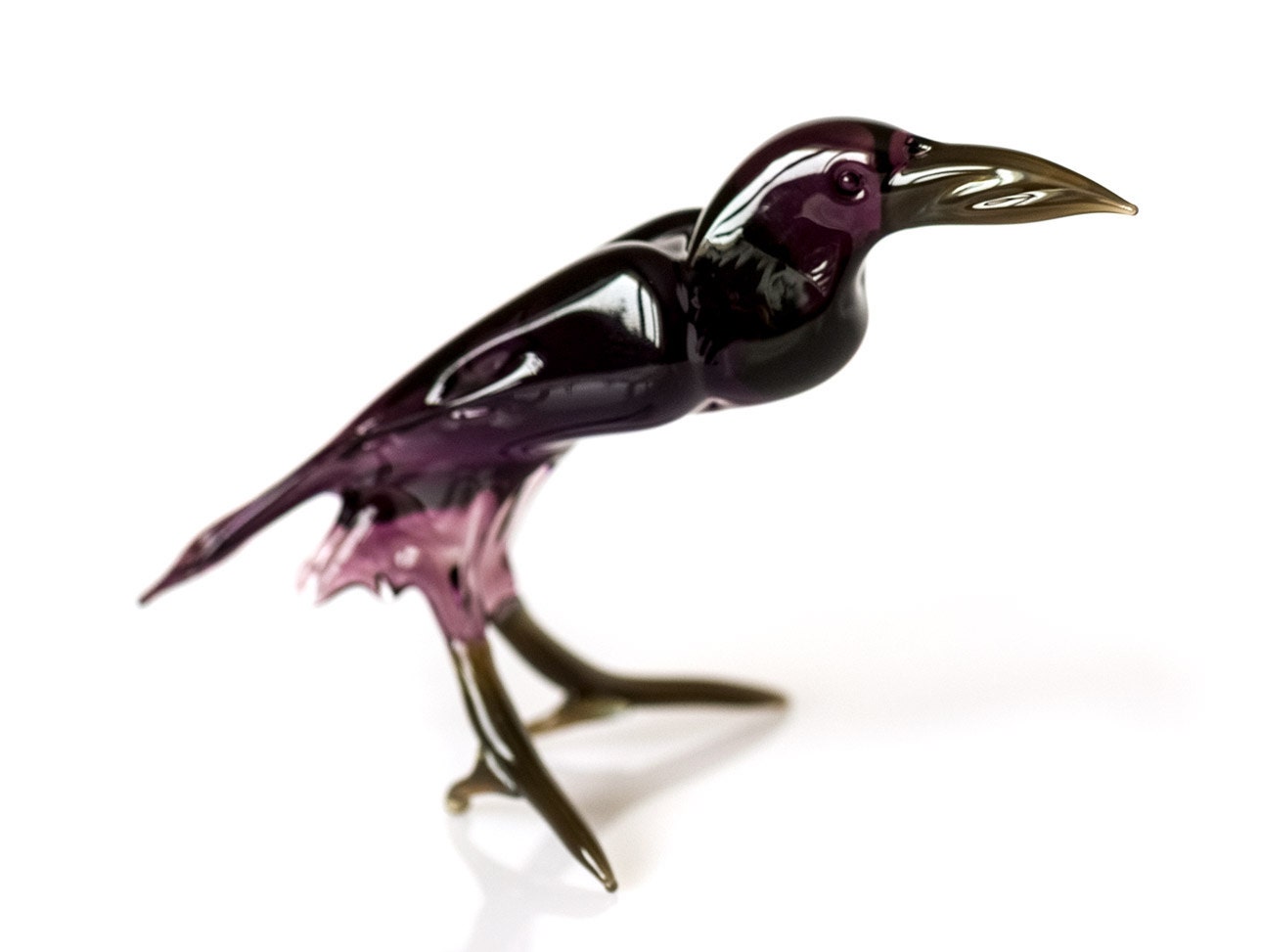 Download Raven Figurine Bird sculpture Blown glass miniature Gothic