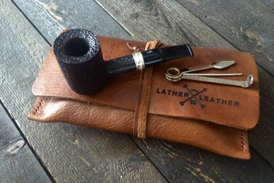 Leather Pipe Tobacco Pouch Roll 100 Genuine Old School