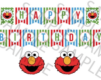 Items similar to D. I. Y. Elmo Printable Party Circles on Etsy