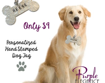 Dog Name Tag , Bone Shaped , Personalized ID Tag