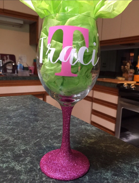 GlitterStem Wine Glass