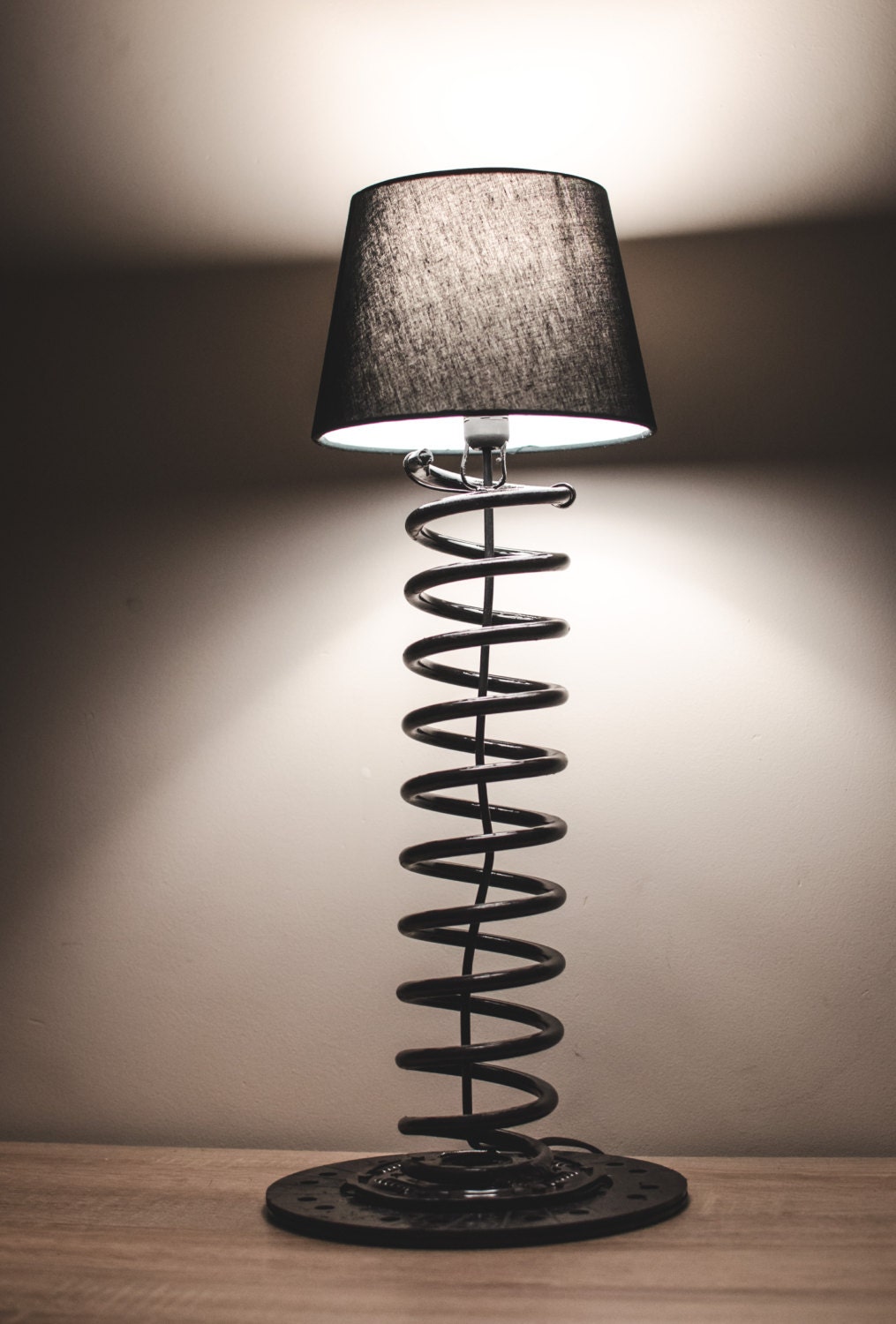 Table lamp with shade in the style loft of Car parts/ by ...