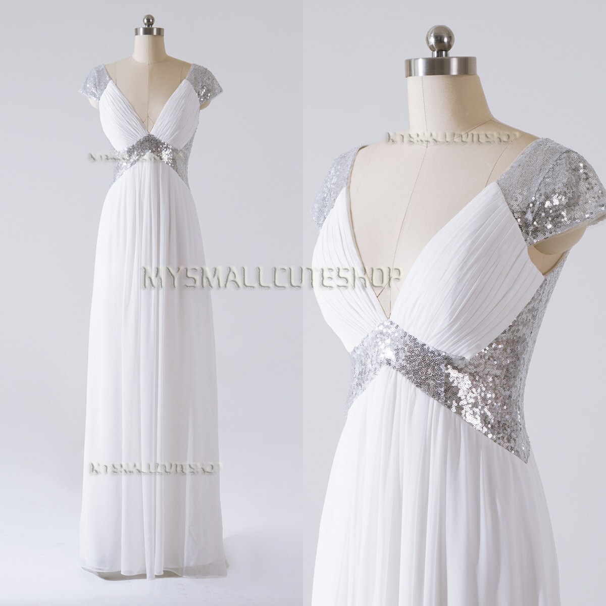 White prom bridesmaid by on Etsy