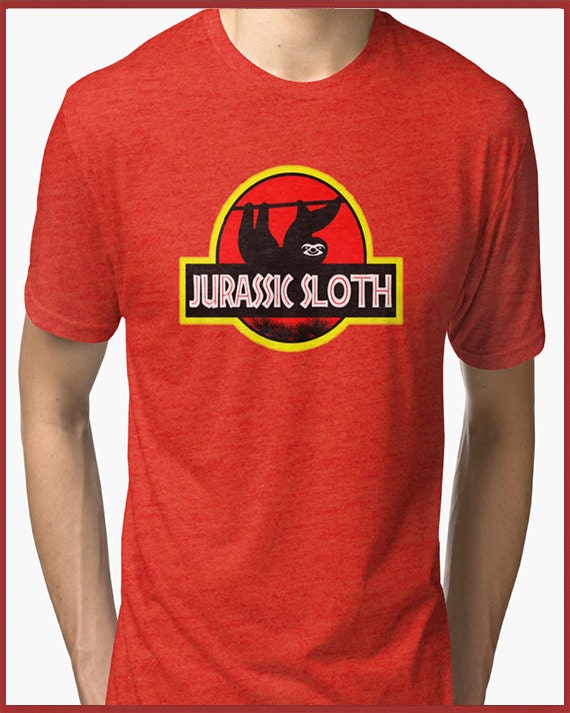 Jurassic park Sloth Funny Tri-blend T-Shirt