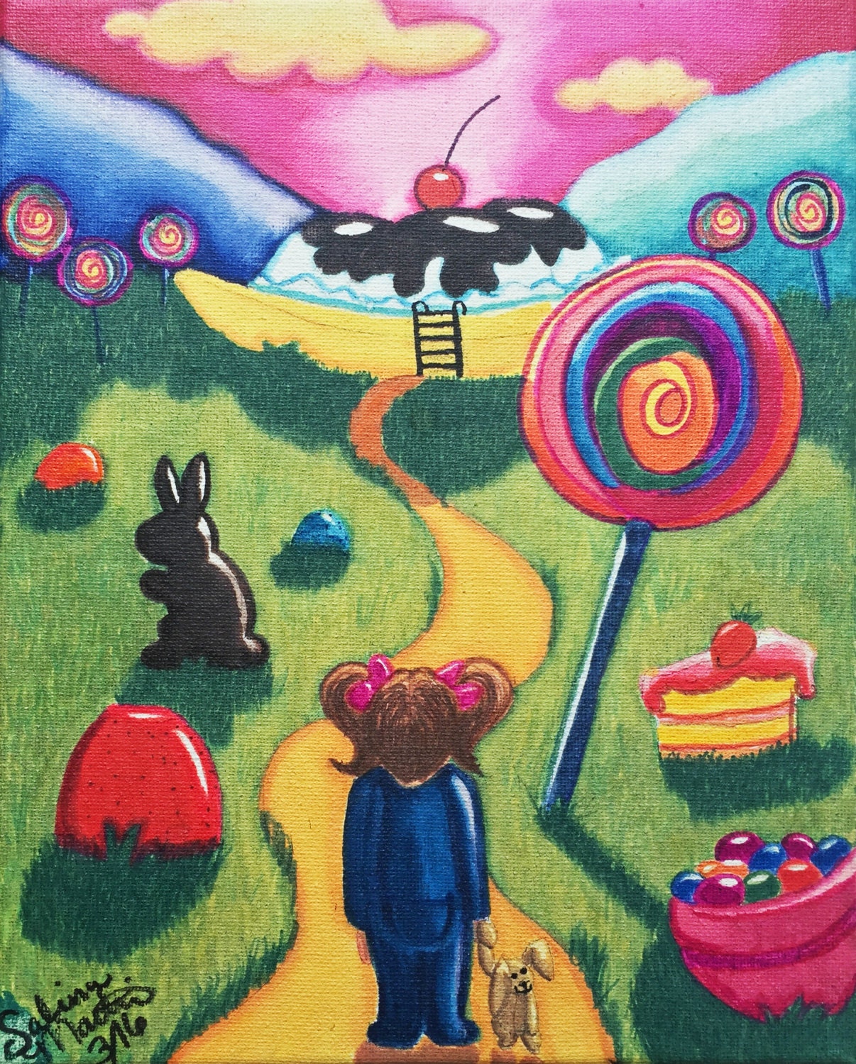 Candy Land Painting Canvas Art for Kids by OverTheRainbowArtCo