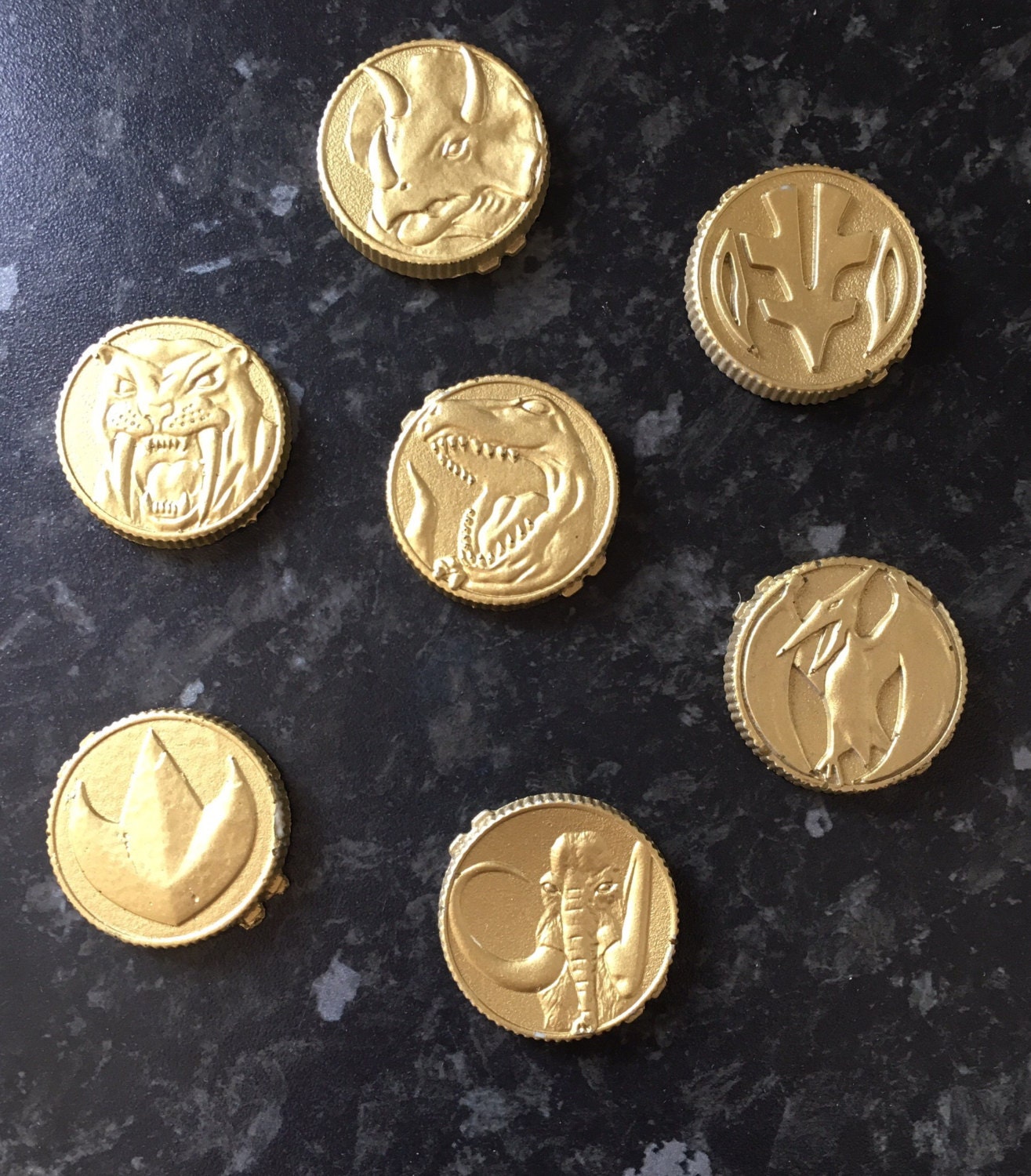 Power ranger replica power coins set of 7 display only