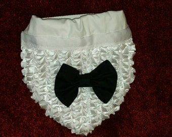 Dog tuxedo with black tie