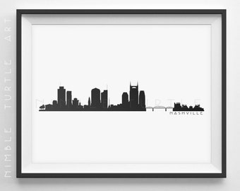 Nashville Skyline Silhouette - Printable Skyline - Nashville Tennessee - PDF, png, svg, eps, JPG - Last Minute Gift