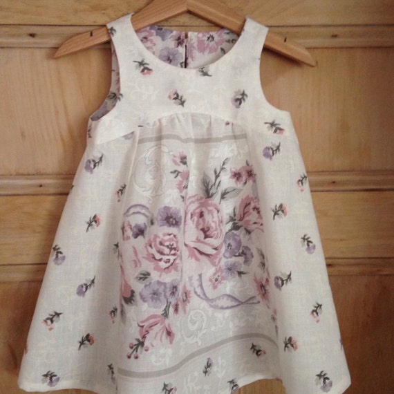 Baby girl's dress handmade baby dress vintage fabric