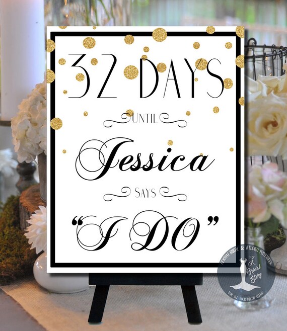 Days Until I Do Bridal Shower Sign Printable Days by ABridalStory